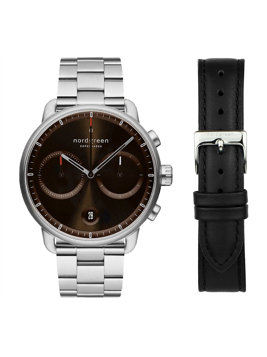 Nordgreen Men Brown Embellished Dial & Stainless Steel Bracelet Style Straps Analogue Watch, Silver
Nordgreen Men Brown Embellished Dial & Stainless Steel Bracelet Style Straps Analogue Watch, Silver