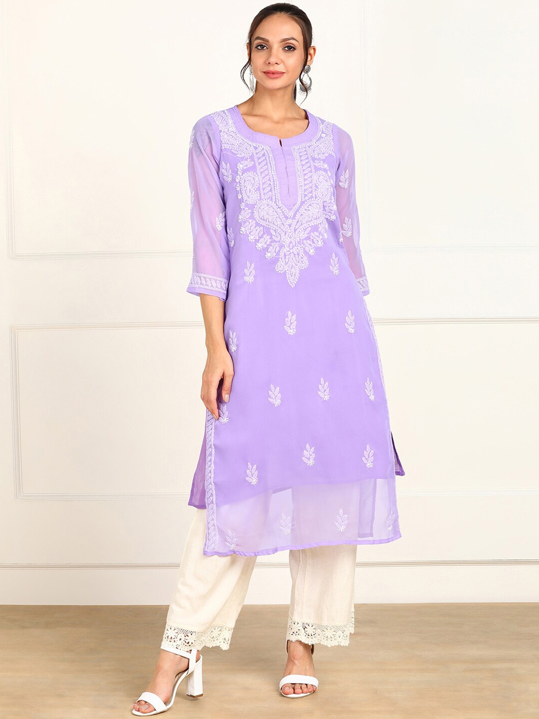 VAHSON Women Purple & soap Ethnic Motifs Yoke Design Chikankari Handloom Georgette Kurta
VAHSON Women Purple & soap Ethnic Motifs Yoke Design Chikankari Handloom Georgette Kurta
