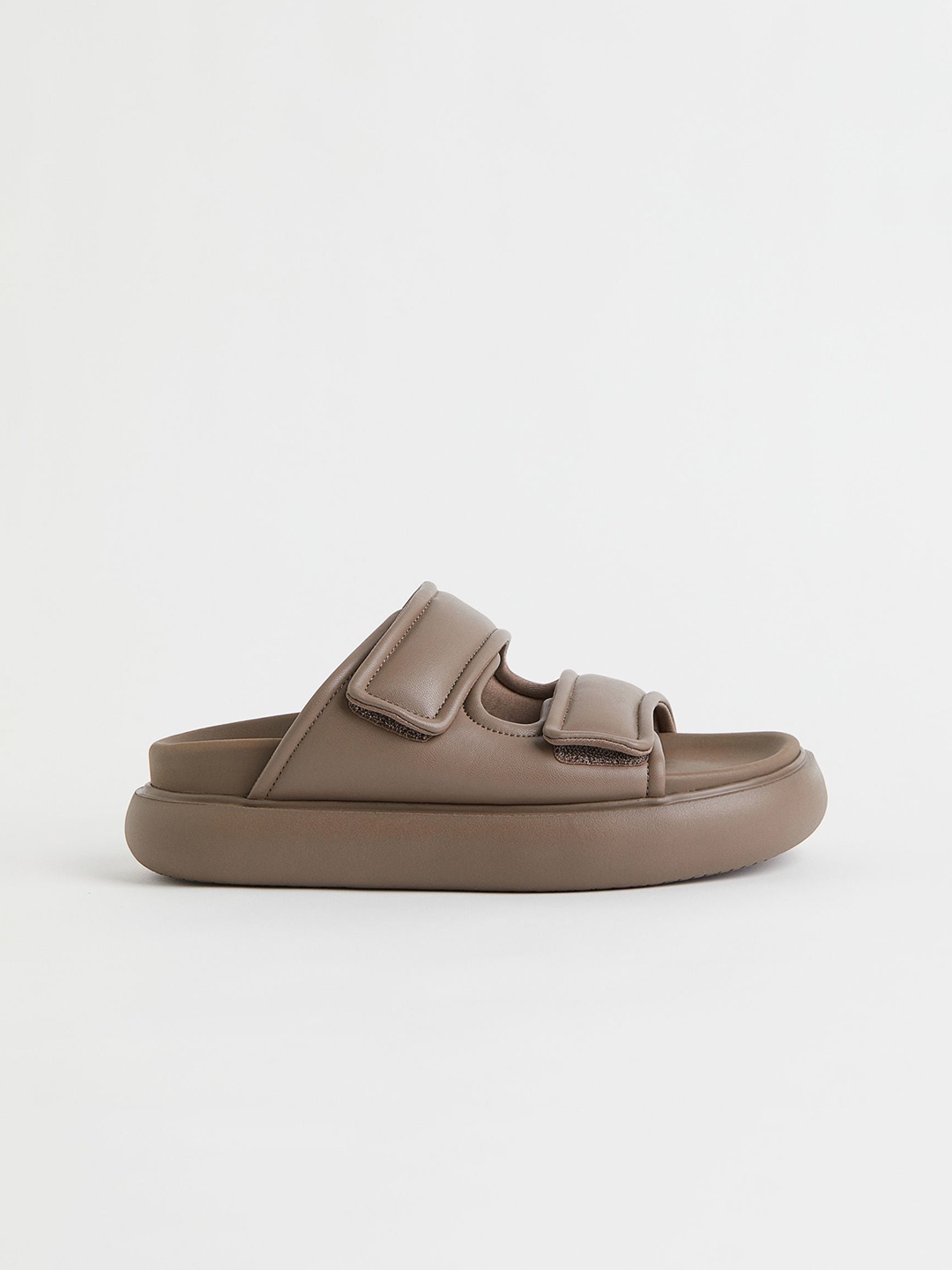 H&M Women Beige Solid Slides