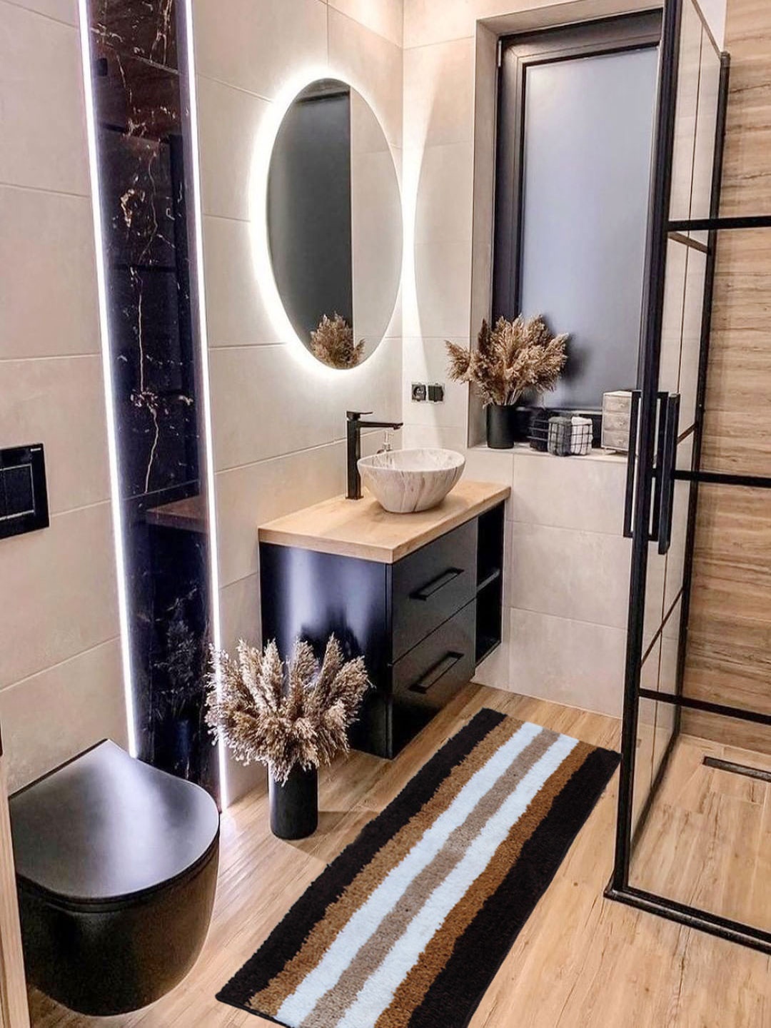 LUXEHOME INTERNATIONAL Turkey Coffee Brown & White Striped 1600 GSM Rectangular Bath Rug
LUXEHOME INTERNATIONAL Turkey Coffee Brown & White Striped 1600 GSM Rectangular Bath Rug