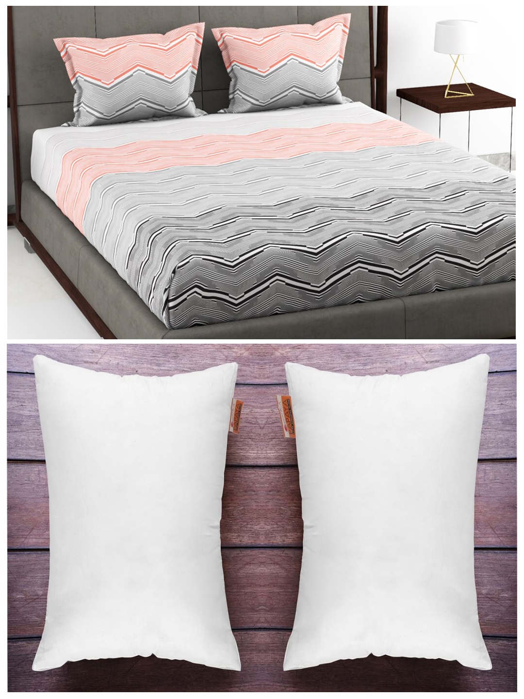 BIANCA Set of 1 King Size Double Bedsheet with 2 Pillow Covers & 2 Orthopedic Pillows, White
BIANCA Set of 1 King Size Double Bedsheet with 2 Pillow Covers & 2 Orthopedic Pillows, White
