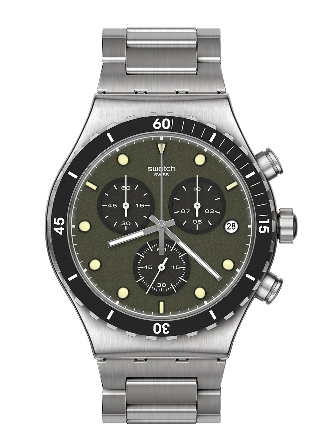 Swatch Unisex Dial & Stainless Steel Bracelet Style Straps Analogue Watch YVS488G, Green
Swatch Unisex Dial & Stainless Steel Bracelet Style Straps Analogue Watch YVS488G, Green