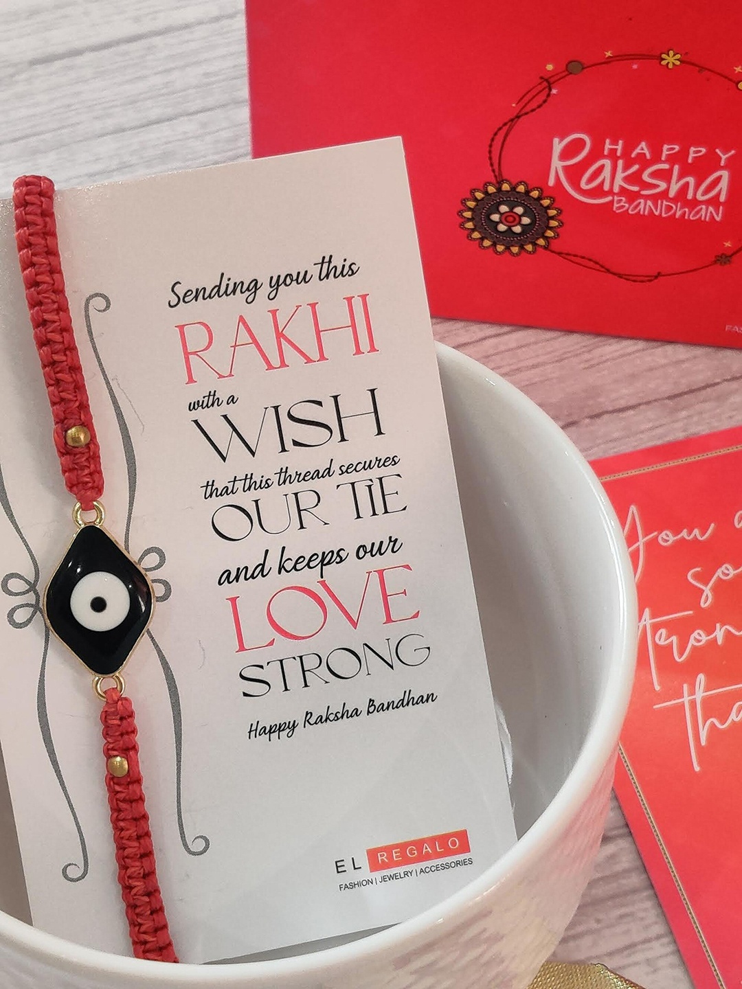 EL REGALO Bracelet Rakhi Combo for Bhaiya With Roli Chawal Shagun and Greeting Card, Red
EL REGALO Bracelet Rakhi Combo for Bhaiya With Roli Chawal Shagun and Greeting Card, Red