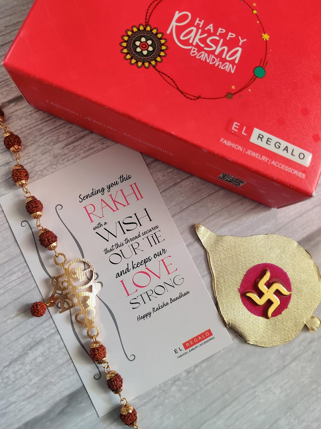 EL REGALO Rudraksha Rakhi Combo for Bhai With Roli Chawal Shagun and Greeting Card, Multi
EL REGALO Rudraksha Rakhi Combo for Bhai With Roli Chawal Shagun and Greeting Card, Multi