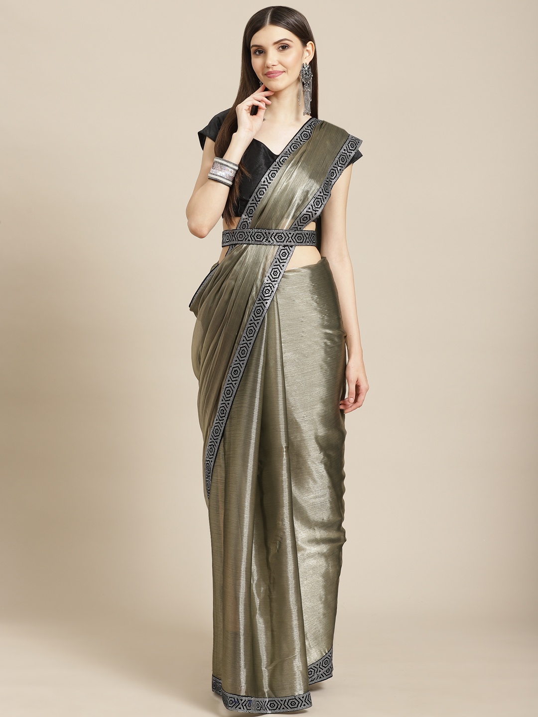 CAMPAIGN TRENDS Olive Green Embellished Beads and Stones Organza Saree with Blouse Piece
CAMPAIGN TRENDS Olive Green Embellished Beads and Stones Organza Saree with Blouse Piece