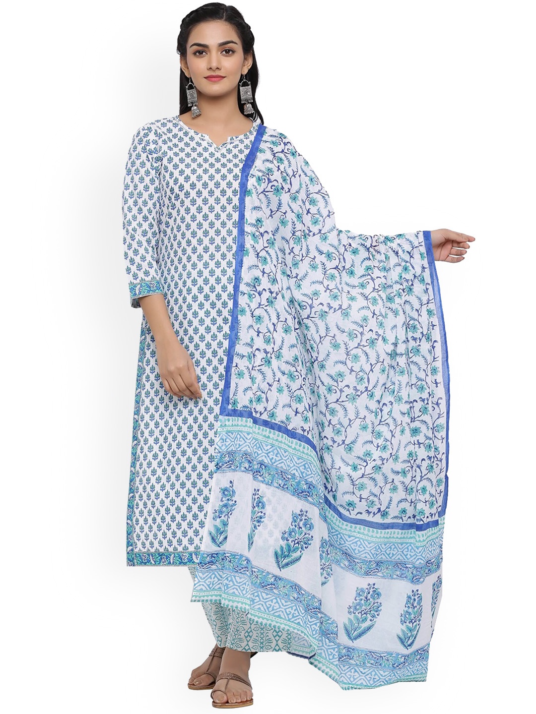 mirari Women Blue Ethnic Motifs Printed Pure Cotton Kurti with Palazzos & With Dupatta
mirari Women Blue Ethnic Motifs Printed Pure Cotton Kurti with Palazzos & With Dupatta