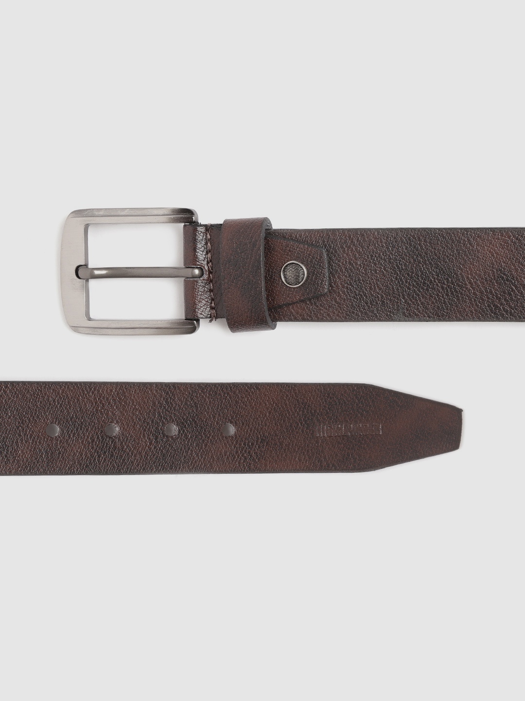 HIGHLANDER Men Coffee Brown Textured Belt