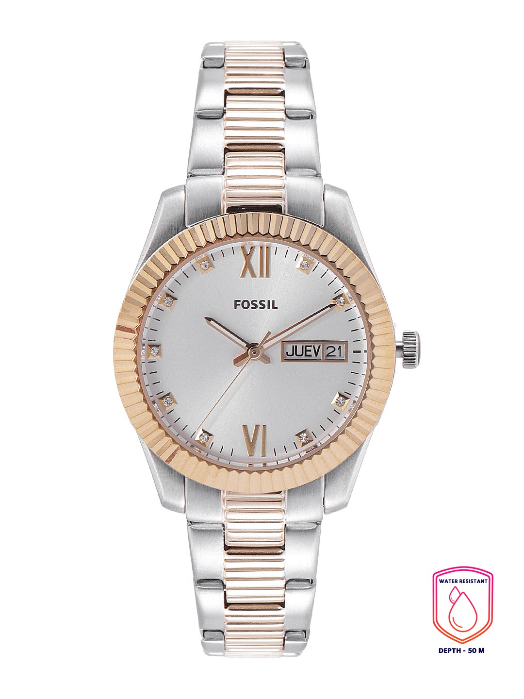 Fossil Women Silver-Toned Scarlette Analogue Watch ES5198