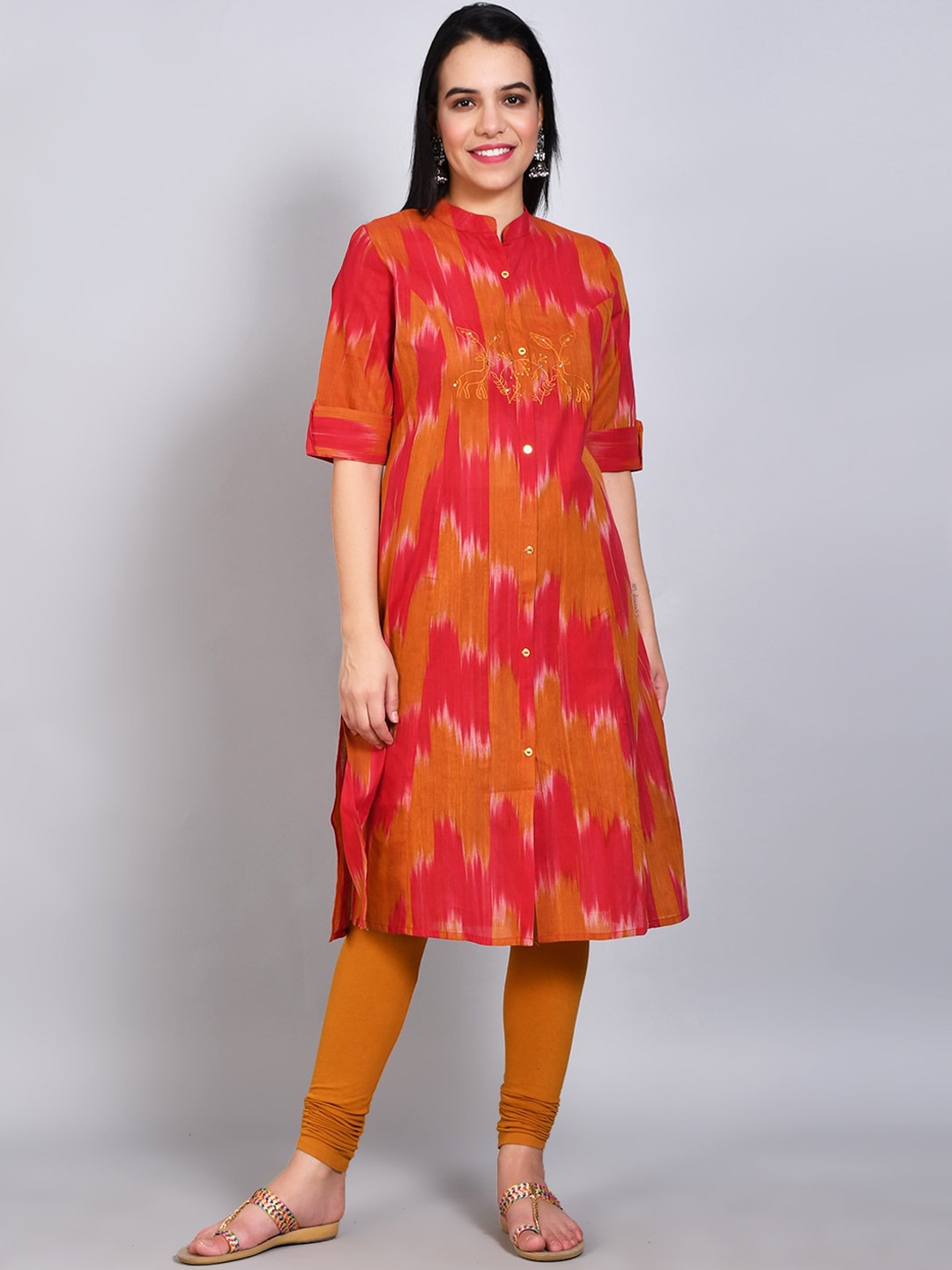 FLAVIDO Women Red Printed Kurta
