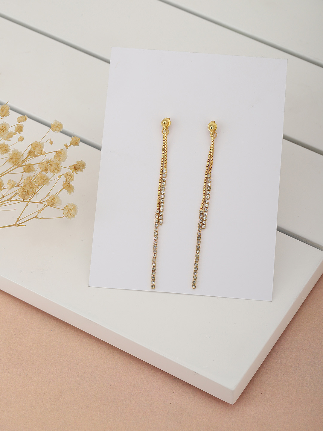 Carlton London Gold-Toned Contemporary Drop Earrings 
Carlton London Gold-Toned Contemporary Drop Earrings