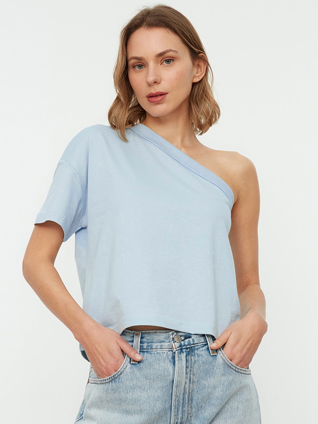 Trendyol Blue One Shoulder Top