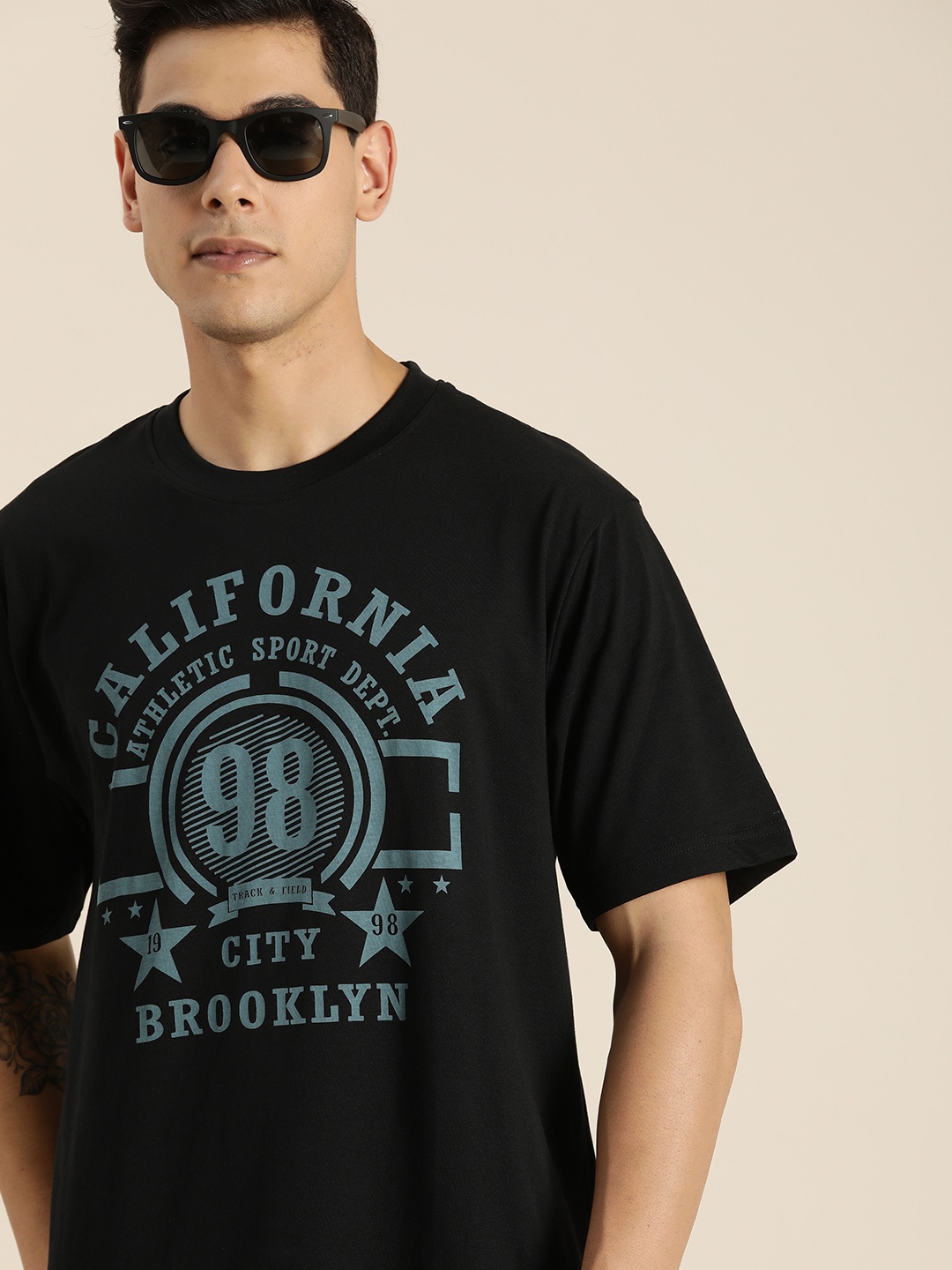 DILLINGER Men Black & Blue Printed Drop-Shoulder Sleeves Pure Cotton Oversized T-shirt
DILLINGER Men Black & Blue Printed Drop-Shoulder Sleeves Pure Cotton Oversized T-shirt
