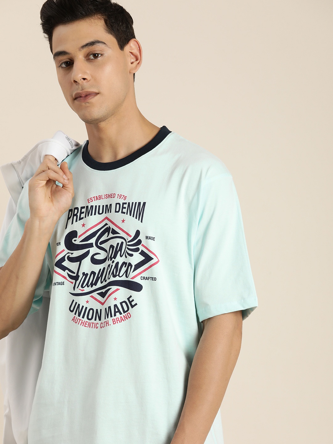 DILLINGER Men Blue & Black Printed Drop-Shoulder Sleeves Pure Cotton Oversized T-shirt
DILLINGER Men Blue & Black Printed Drop-Shoulder Sleeves Pure Cotton Oversized T-shirt