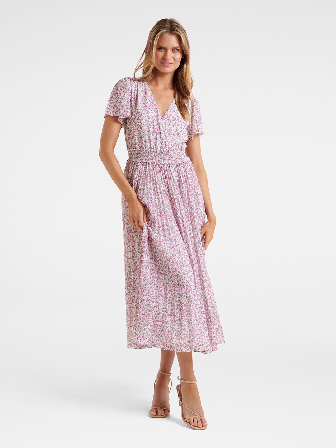 Forever New Pink Midi Dress