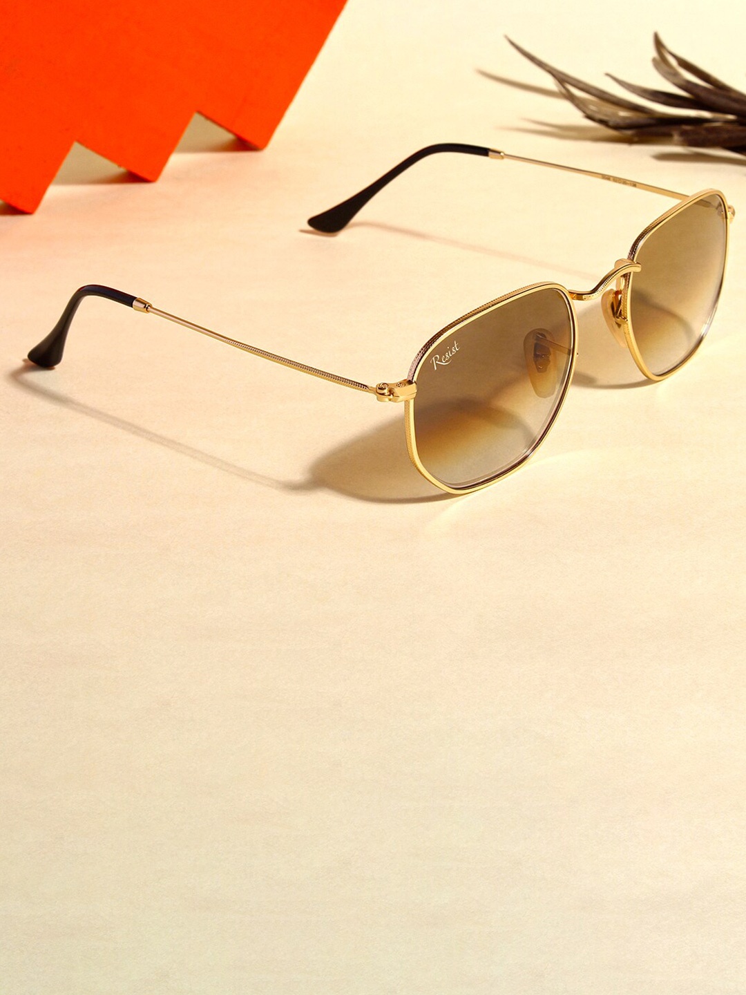 RESIST EYEWEAR Unisex Brown Lens & Gold-Toned Rectangle Sunglasses with UV Protected Lens
RESIST EYEWEAR Unisex Brown Lens & Gold-Toned Rectangle Sunglasses with UV Protected Lens