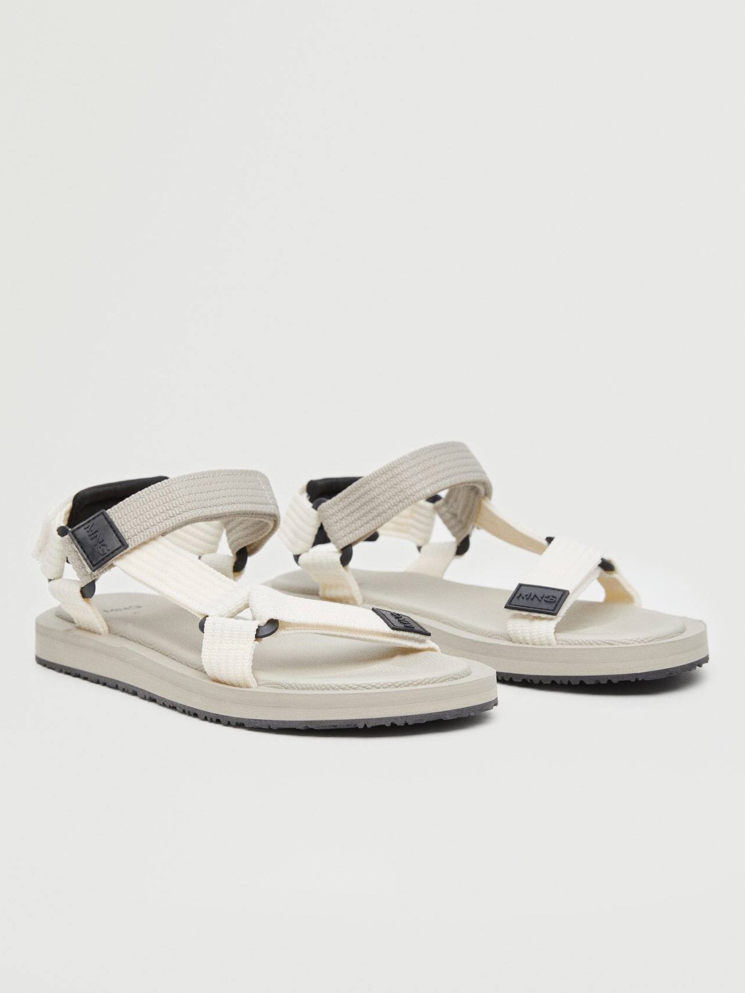 MANGO MAN Beige Solid Sports Sandals