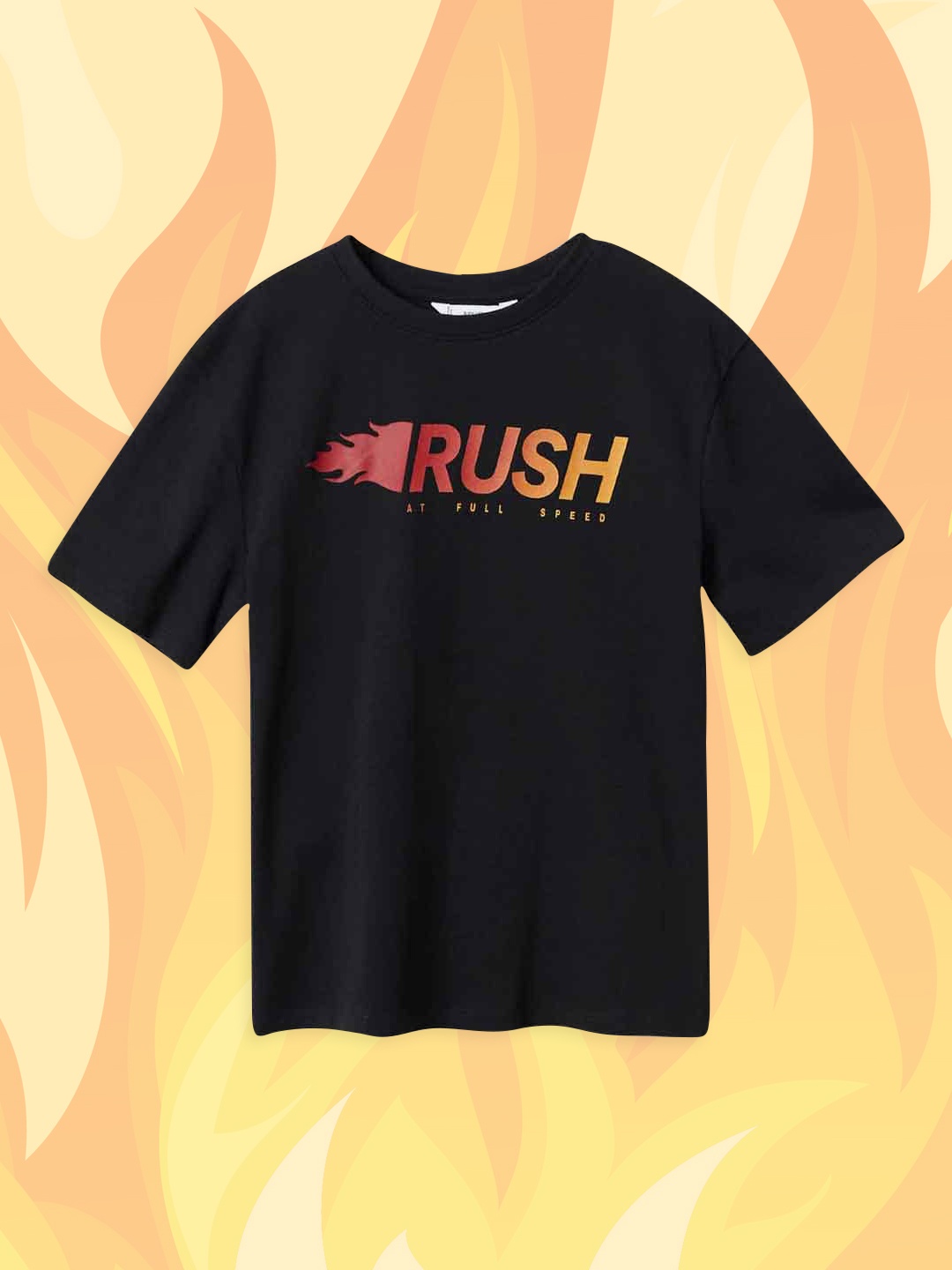 Mango Kids Boys Black & Red Typography Printed Pure Cotton T-shirt