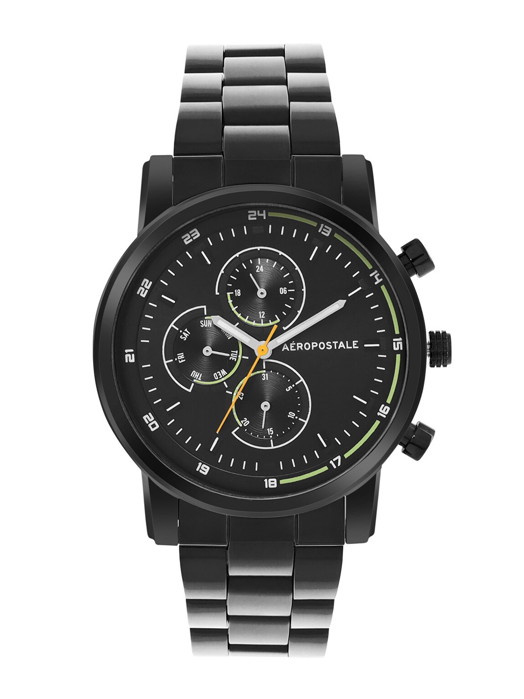 Aeropostale Men Black Dial & Black Bracelet Style Straps Analogue Watch AERO_AW_A9-6_BLK
Aeropostale Men Black Dial & Black Bracelet Style Straps Analogue Watch AERO_AW_A9-6_BLK
