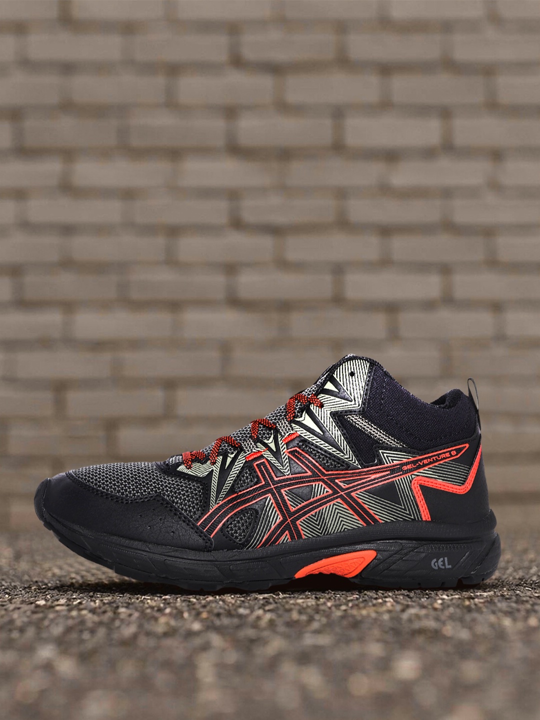 ASICS Men Black Woven Design GEL-VENTURE 8 MT Running Shoes