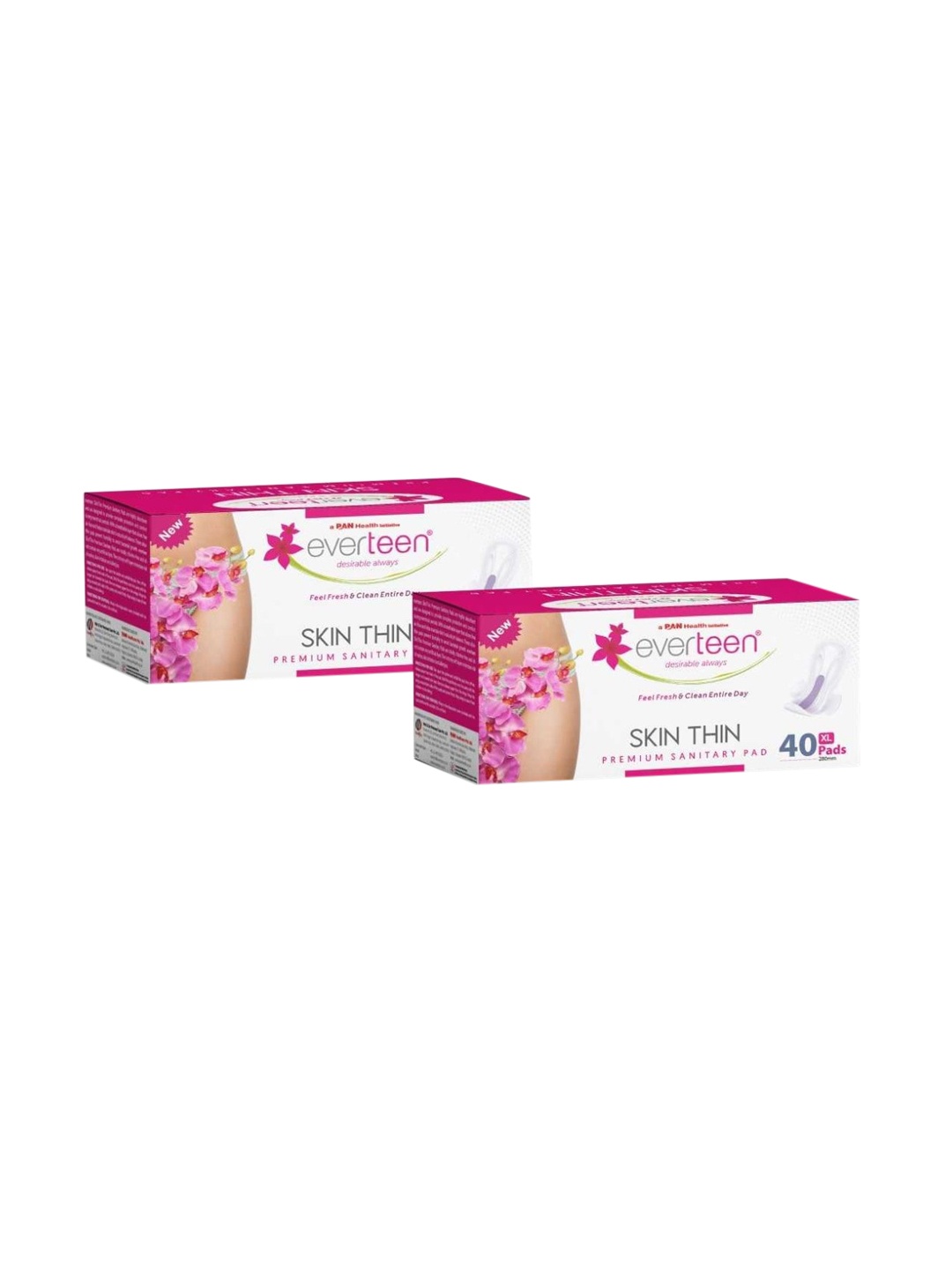 everteen Set of 2 SKIN THIN XL Sanitary Pads for Protection During Periods - 40 Pads Each, White
everteen Set of 2 SKIN THIN XL Sanitary Pads for Protection During Periods - 40 Pads Each, White