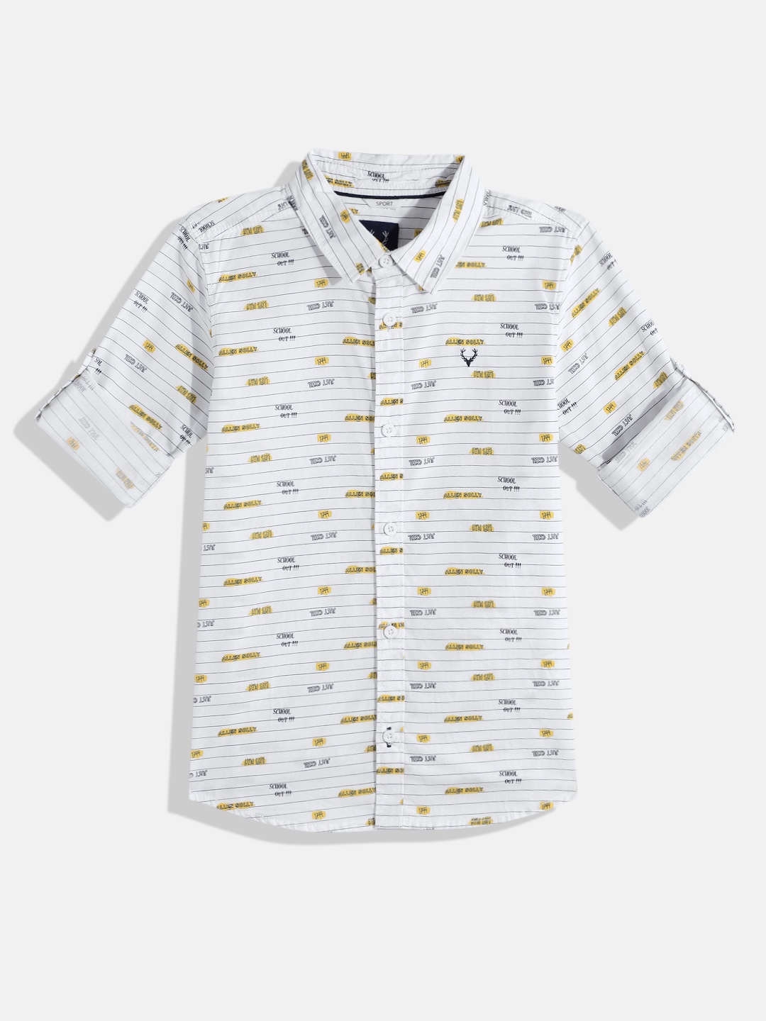 Allen Solly Junior Boys Classic Brand Logo Opaque Printed & Striped Pure Cotton Shirt, White
Allen Solly Junior Boys Classic Brand Logo Opaque Printed & Striped Pure Cotton Shirt, White