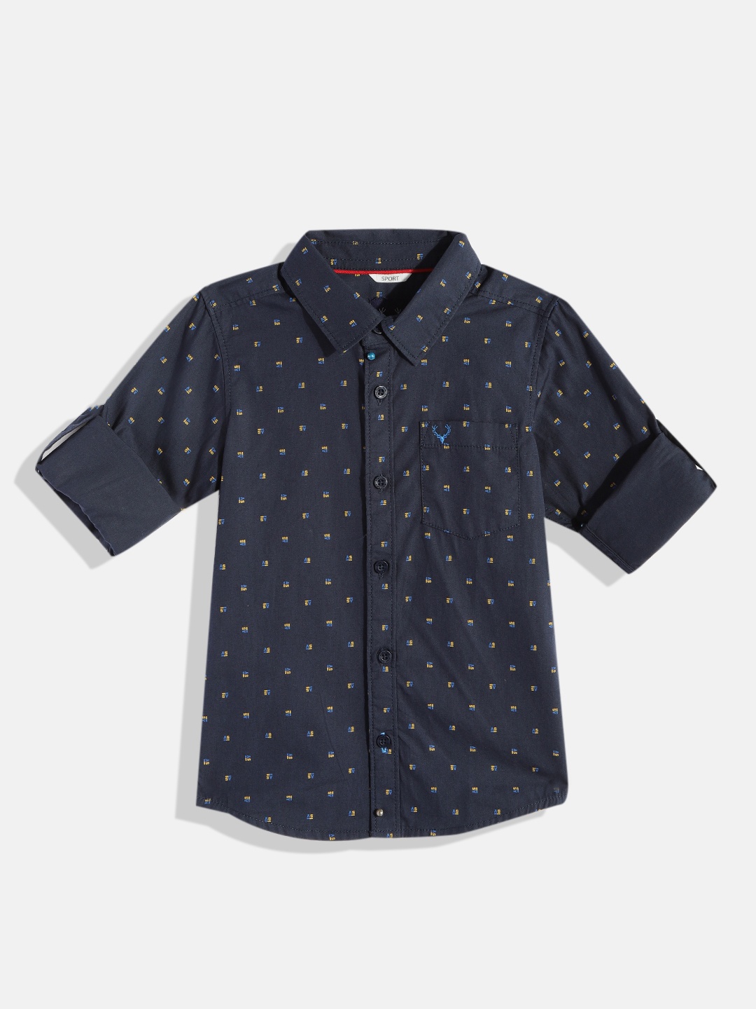 Allen Solly Junior Boys Navy Blue Classic Typography Printed Pure Cotton Casual Shirt
Allen Solly Junior Boys Navy Blue Classic Typography Printed Pure Cotton Casual Shirt