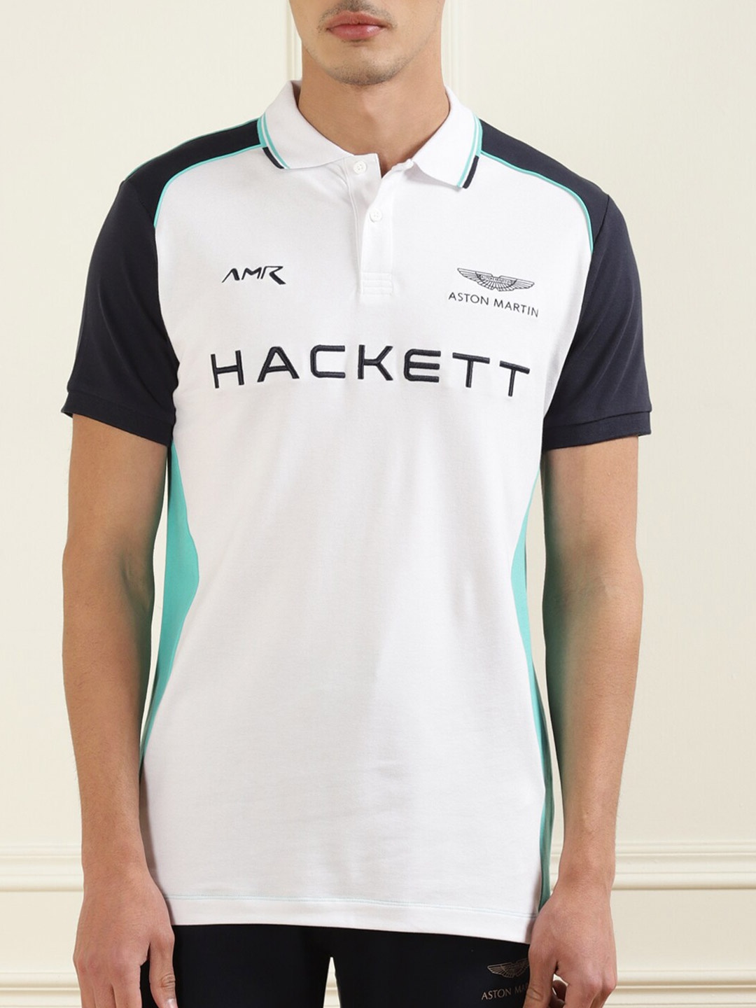 HACKETT LONDON Men White & pastel parchment Colourblocked Polo Collar Applique T-shirt
HACKETT LONDON Men White & pastel parchment Colourblocked Polo Collar Applique T-shirt