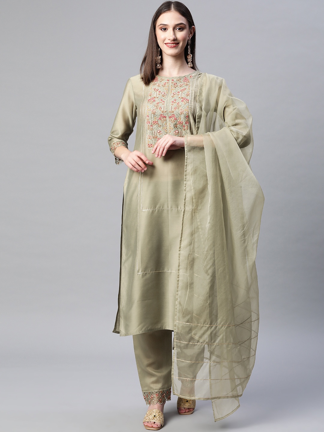 SheWill Women Green Ethnic Motifs Embroidered Sequinned Kurta with Trousers & With Dupatta
SheWill Women Green Ethnic Motifs Embroidered Sequinned Kurta with Trousers & With Dupatta