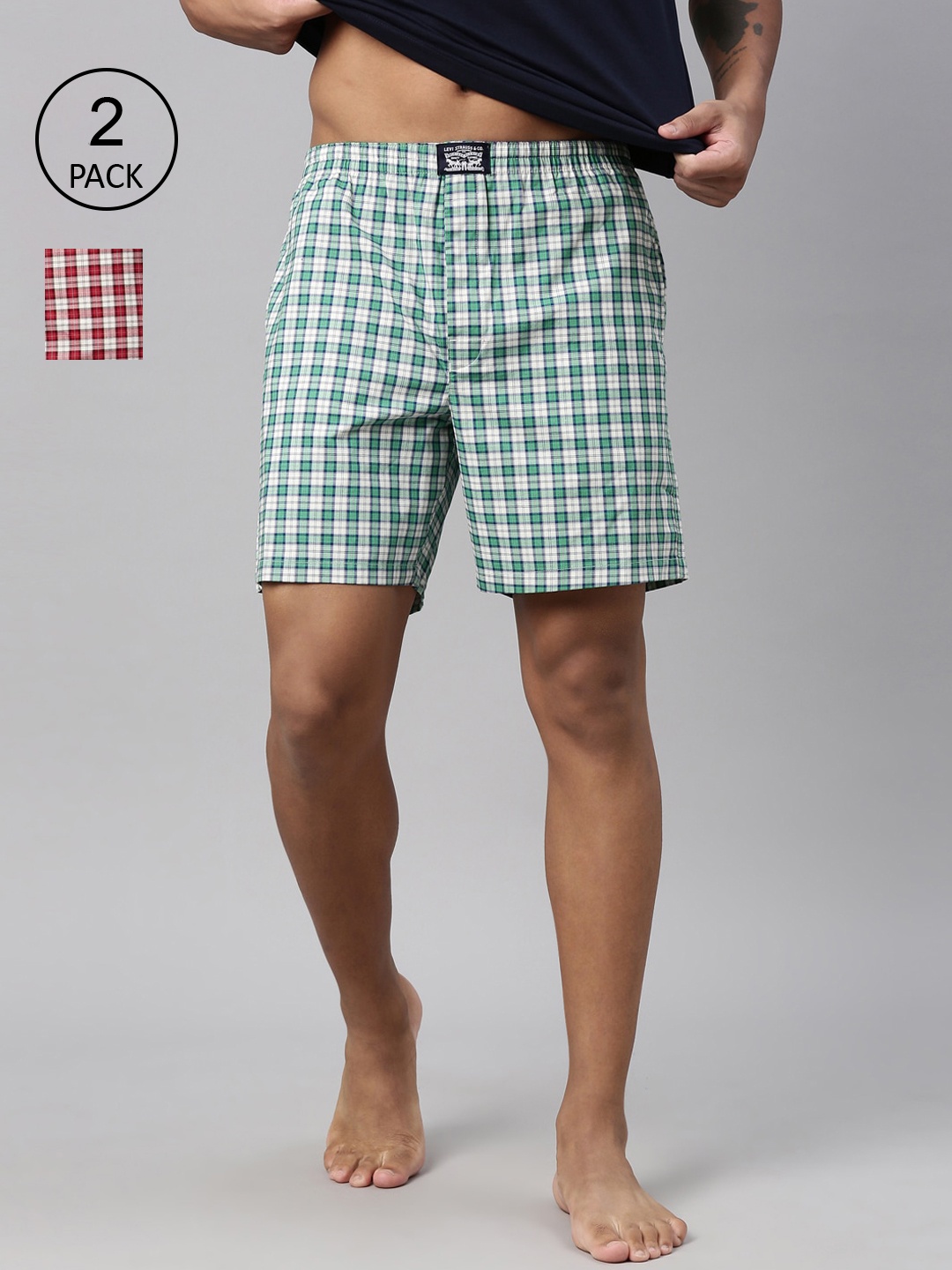 Levis Men Pack Of 2 Assorted Pure Cotton Boxers #068-BOXER SHORTS