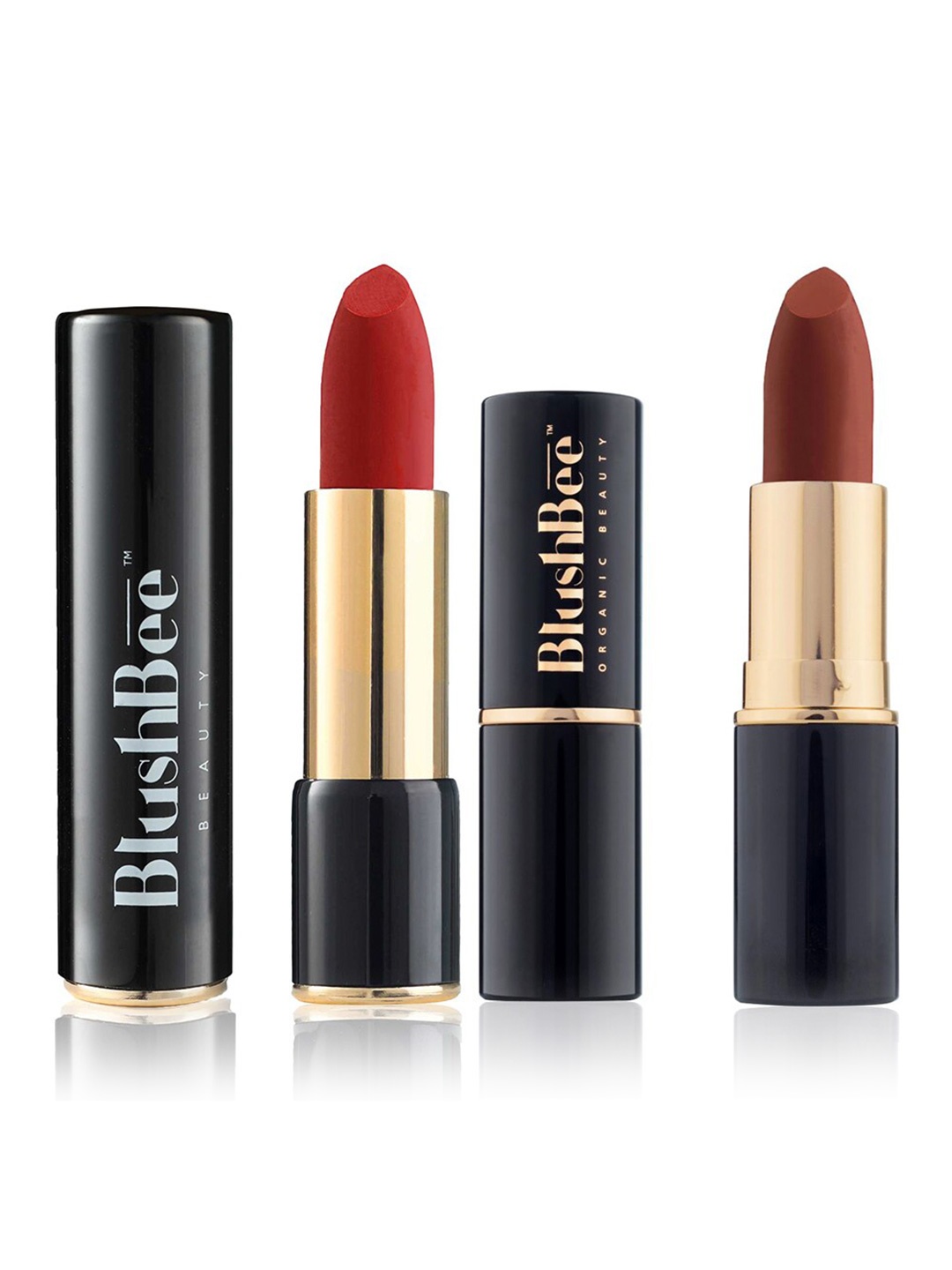 BlushBee Beauty Set of 2 Matte Organic Vegan Lipstick-Flamenco Red BB10 & Bronze Diva BB09
BlushBee Beauty Set of 2 Matte Organic Vegan Lipstick-Flamenco Red BB10 & Bronze Diva BB09
