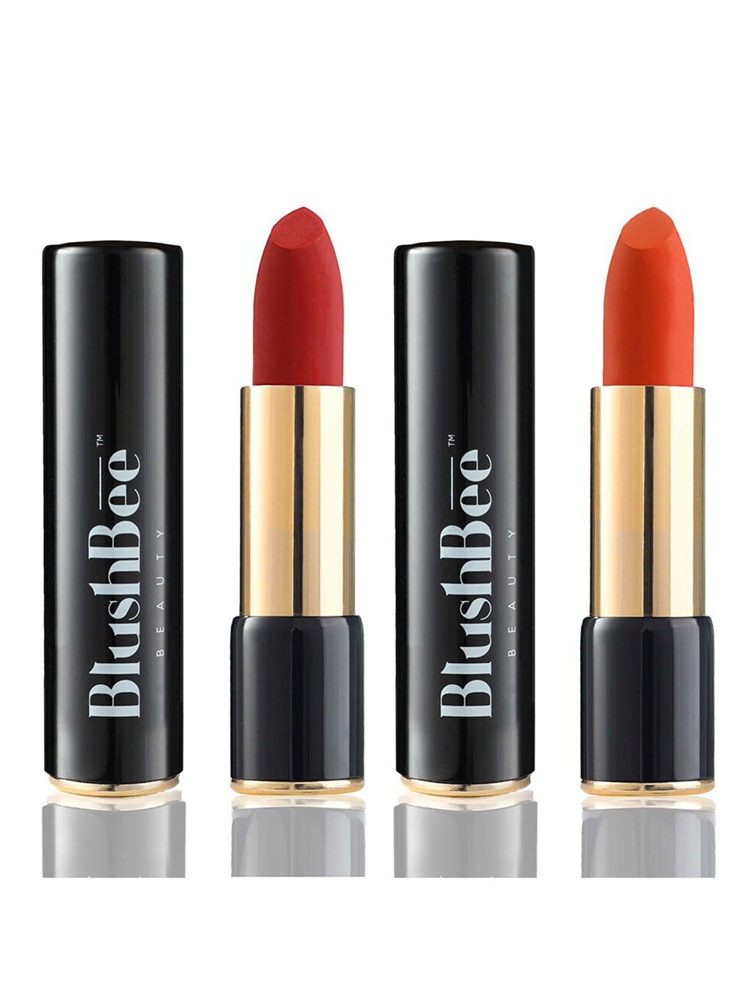 BlushBee Beauty Set of 2 Matte Organic Lipstick-Party Red BB01 & Sunset Zone Orange BB05
BlushBee Beauty Set of 2 Matte Organic Lipstick-Party Red BB01 & Sunset Zone Orange BB05