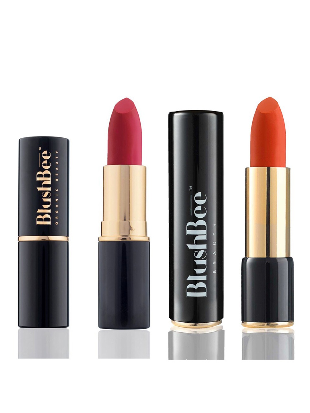 BlushBee Beauty Set of 2 Matte Vegan Lipstick-Sunset Zone Orange BB05 & Flamenco Red BB10
BlushBee Beauty Set of 2 Matte Vegan Lipstick-Sunset Zone Orange BB05 & Flamenco Red BB10