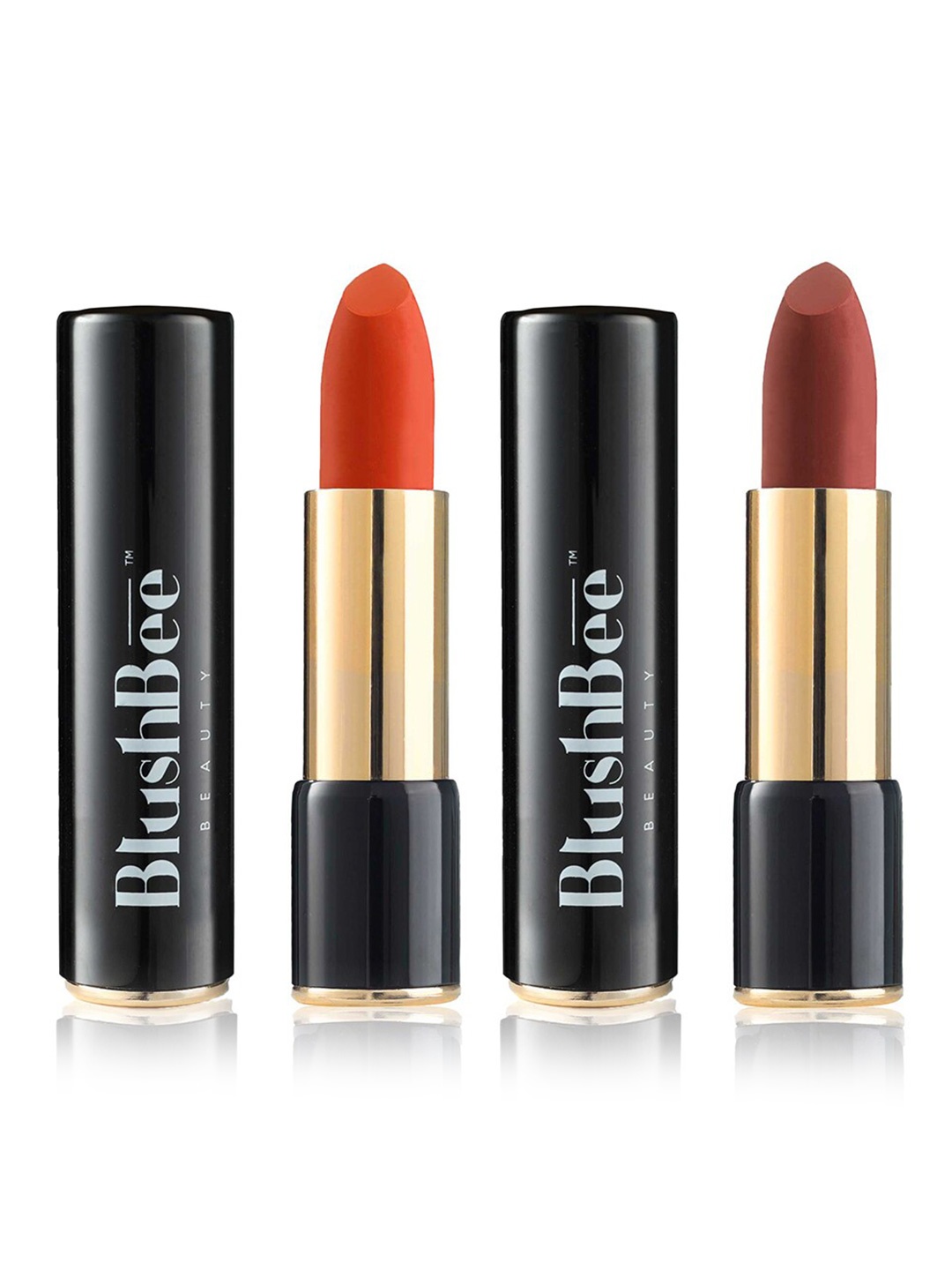 BlushBee Beauty Set of 2 Organic Lipstick - Nude Neutral BB03 & Sunset Zone Orange BB05, Brown
BlushBee Beauty Set of 2 Organic Lipstick - Nude Neutral BB03 & Sunset Zone Orange BB05, Brown