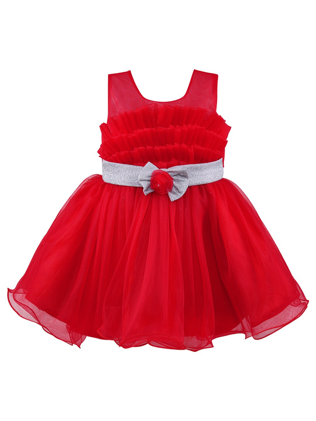 Wish Karo Red Net Dress