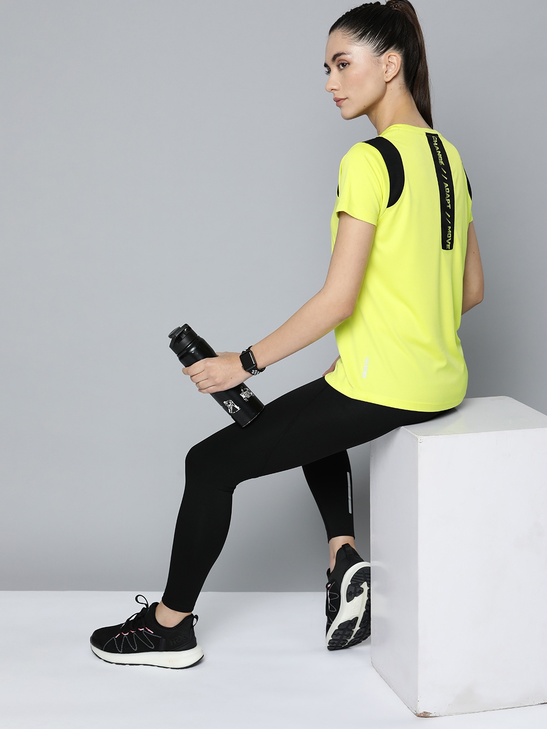 Slazenger Women Fluorescent Green & Black Printed Running T-shirt with Reflective Detail
Slazenger Women Fluorescent Green & Black Printed Running T-shirt with Reflective Detail