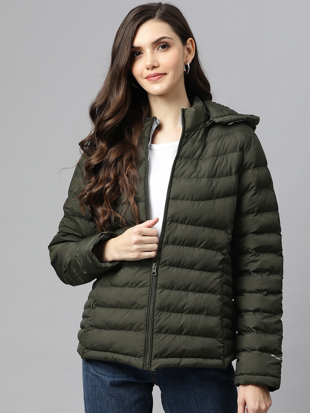 Foreign Culture By Fort Collins Women Olive Green Padded Jacket with Detachable Hood
Foreign Culture By Fort Collins Women Olive Green Padded Jacket with Detachable Hood