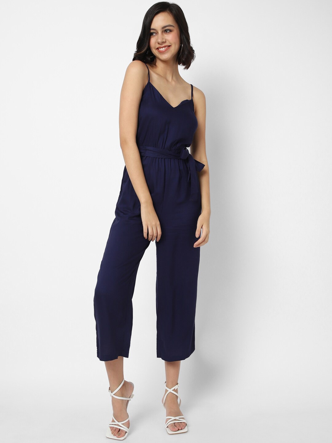 VASTRADO Navy Blue Basic Jumpsuit