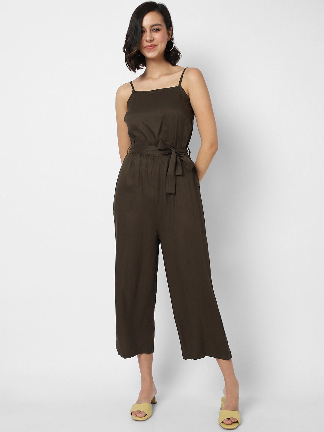 VASTRADO Olive Green Basic Jumpsuit