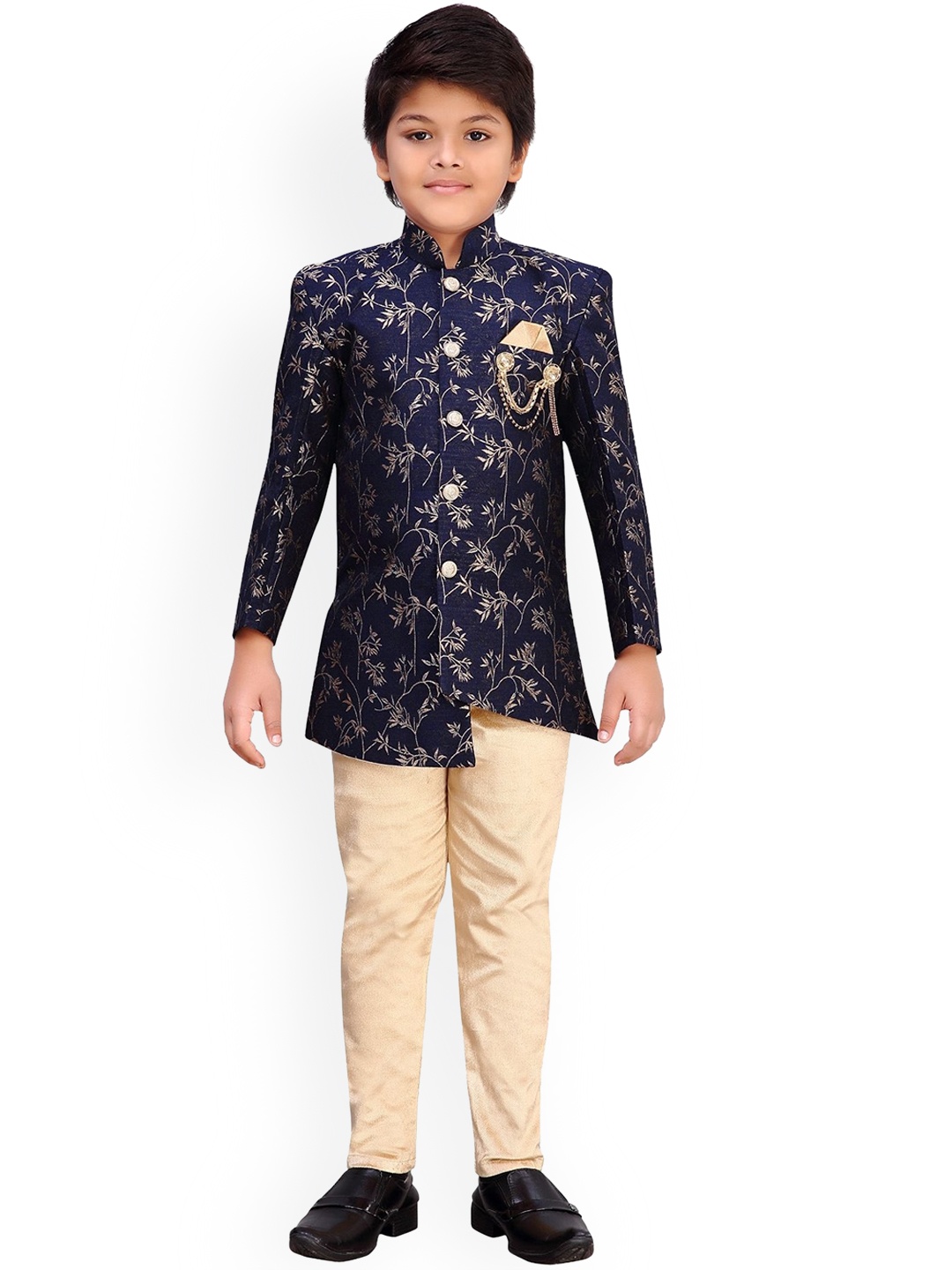 Aj DEZInES Boys Blue Printed Sherwani
