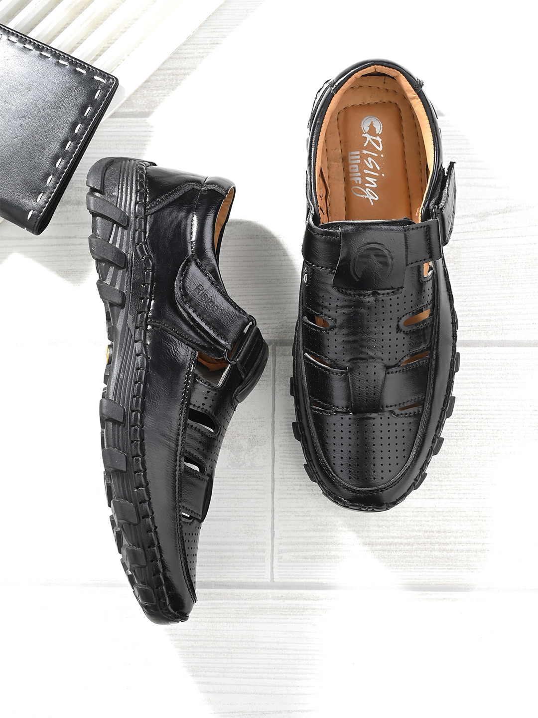 Rising Wolf Men Black & Black Shoe-Style Sandals
Rising Wolf Men Black & Black Shoe-Style Sandals