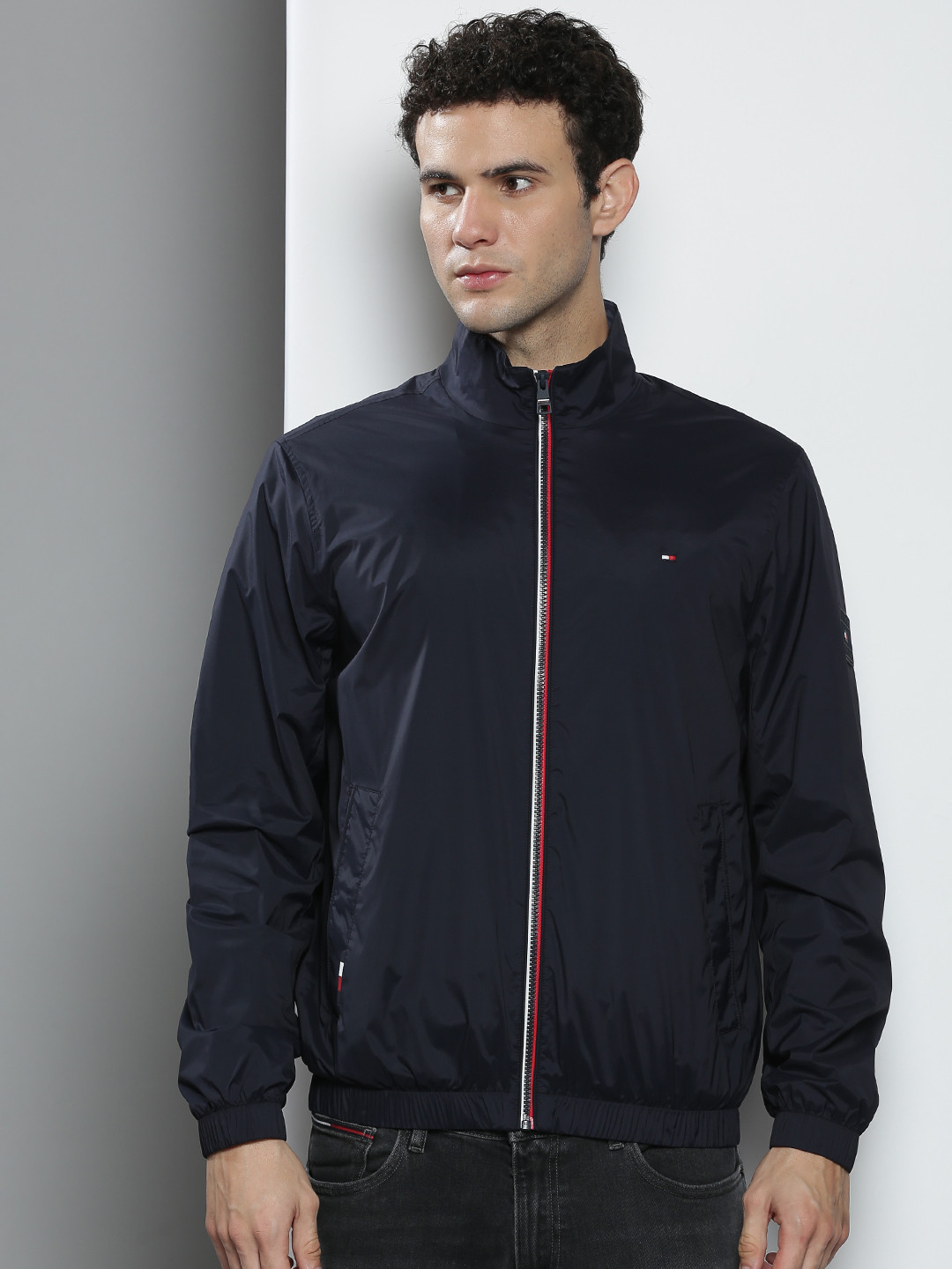 Tommy Hilfiger Men Navy Blue Mock Collar Tailored Jacket
Tommy Hilfiger Men Navy Blue Mock Collar Tailored Jacket