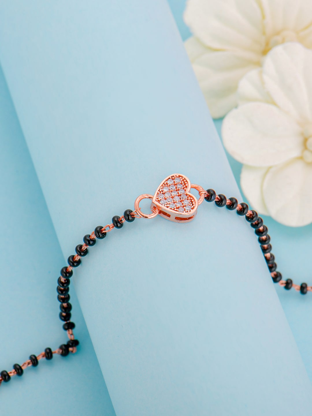 GIVA 925 Sterling Silver Rose Gold Plated Zircon Heart Mangalsutra Adjustable Bracelet
GIVA 925 Sterling Silver Rose Gold Plated Zircon Heart Mangalsutra Adjustable Bracelet