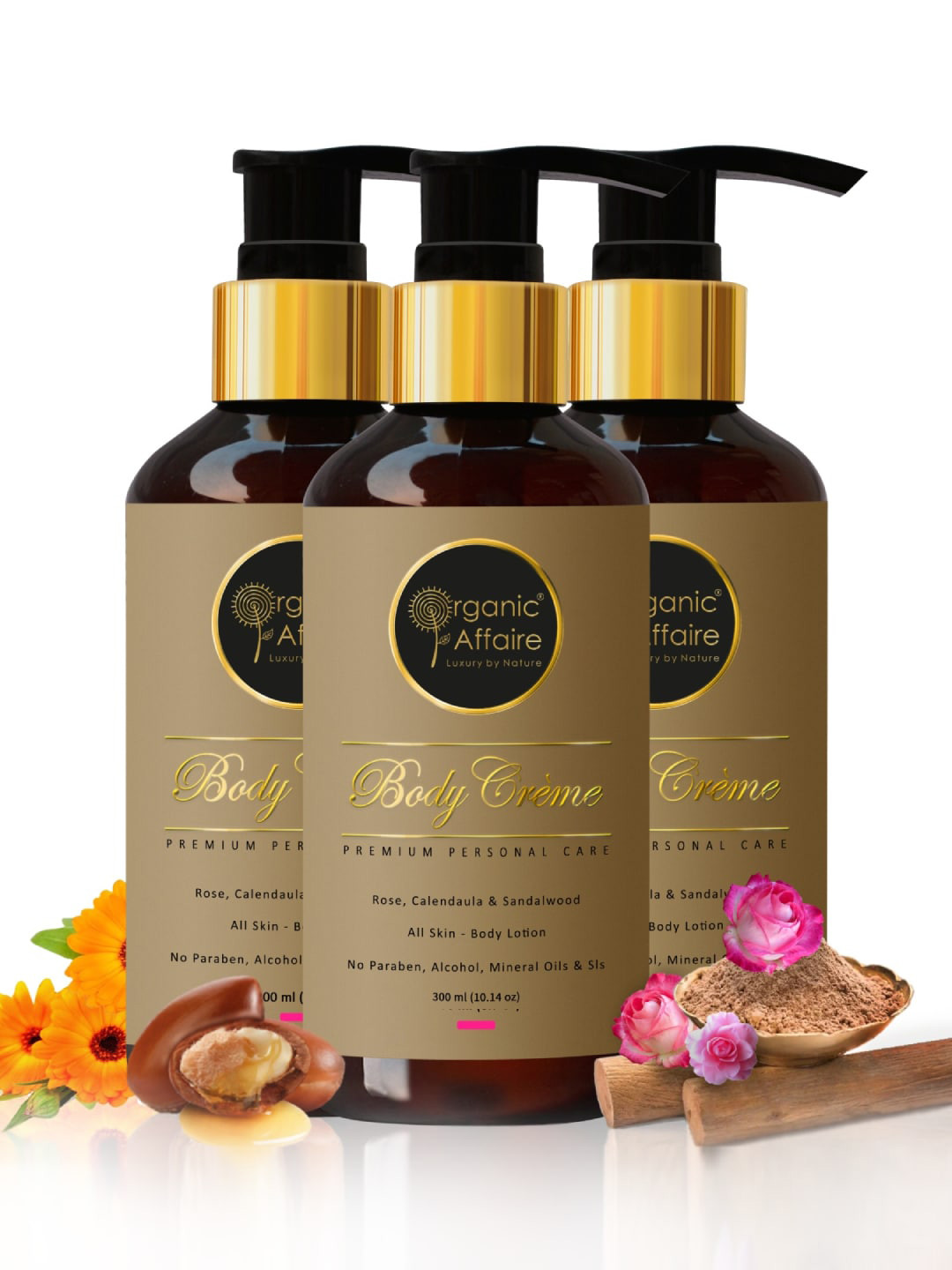 Organic Affaire Set of 3 Paraben Free Body Creme Lotion with Rose & Calendula- 300 ml Each, Brown
Organic Affaire Set of 3 Paraben Free Body Creme Lotion with Rose & Calendula- 300 ml Each, Brown