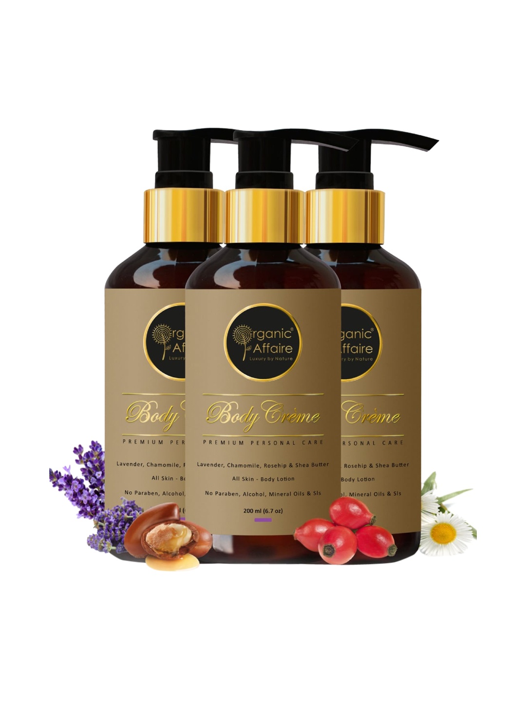 Organic Affaire Set of 3 Paraben Free Body Creme with Lavender & Chamomile - 200 ml Each, Brown
Organic Affaire Set of 3 Paraben Free Body Creme with Lavender & Chamomile - 200 ml Each, Brown