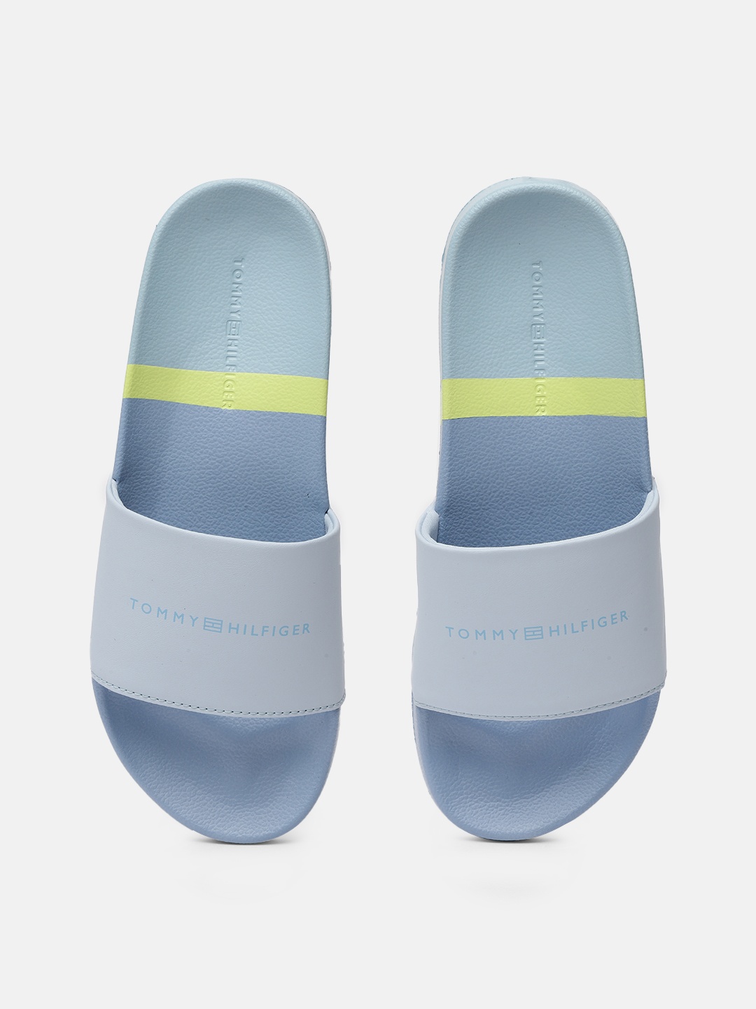 Tommy Hilfiger Women Blue Brand Logo Printed Sliders
