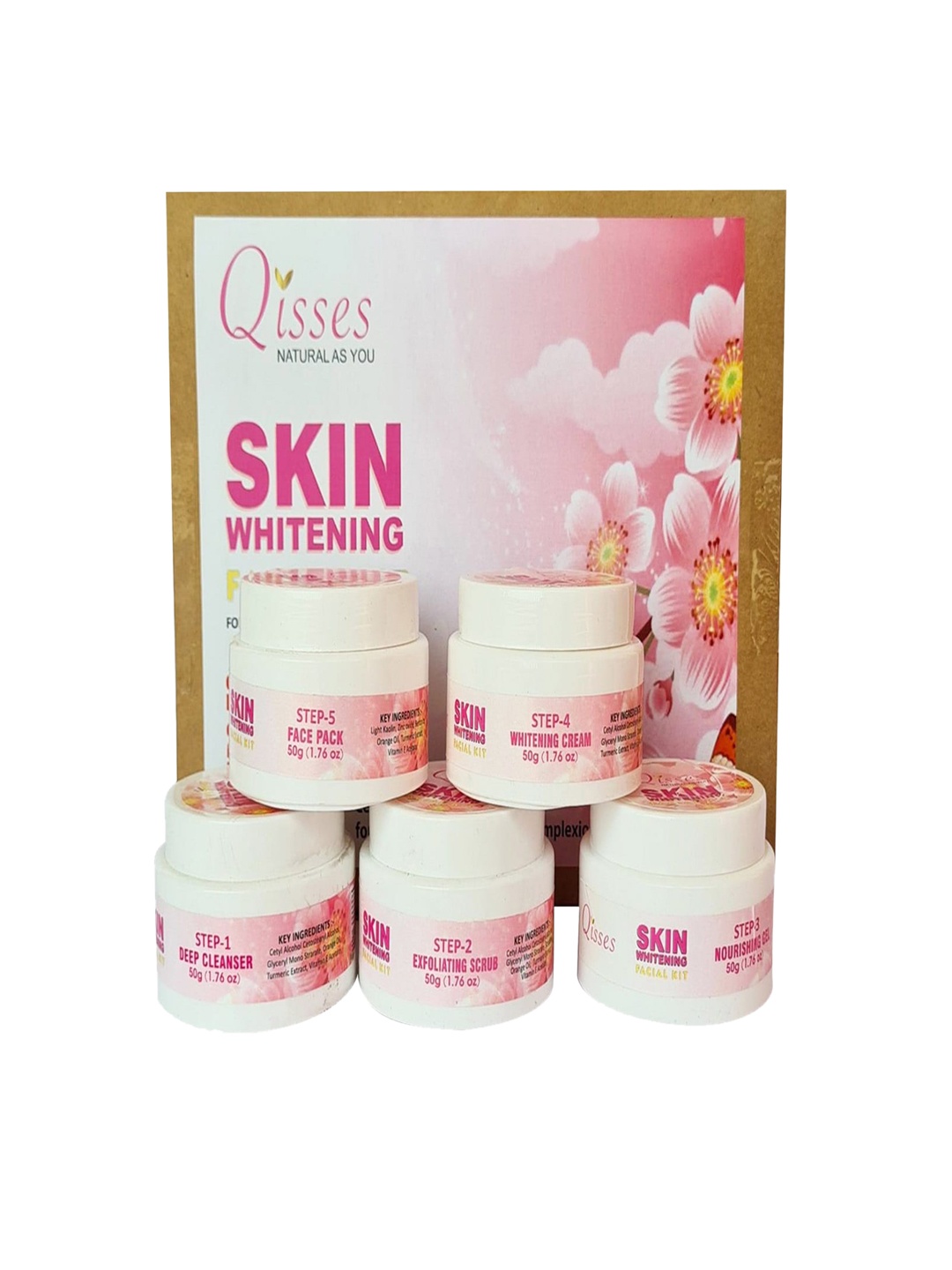 Qisses Skin Whitening Facial Kit For Skin Lightening & Anti-Pigmentation - 250 g, Pink
Qisses Skin Whitening Facial Kit For Skin Lightening & Anti-Pigmentation - 250 g, Pink