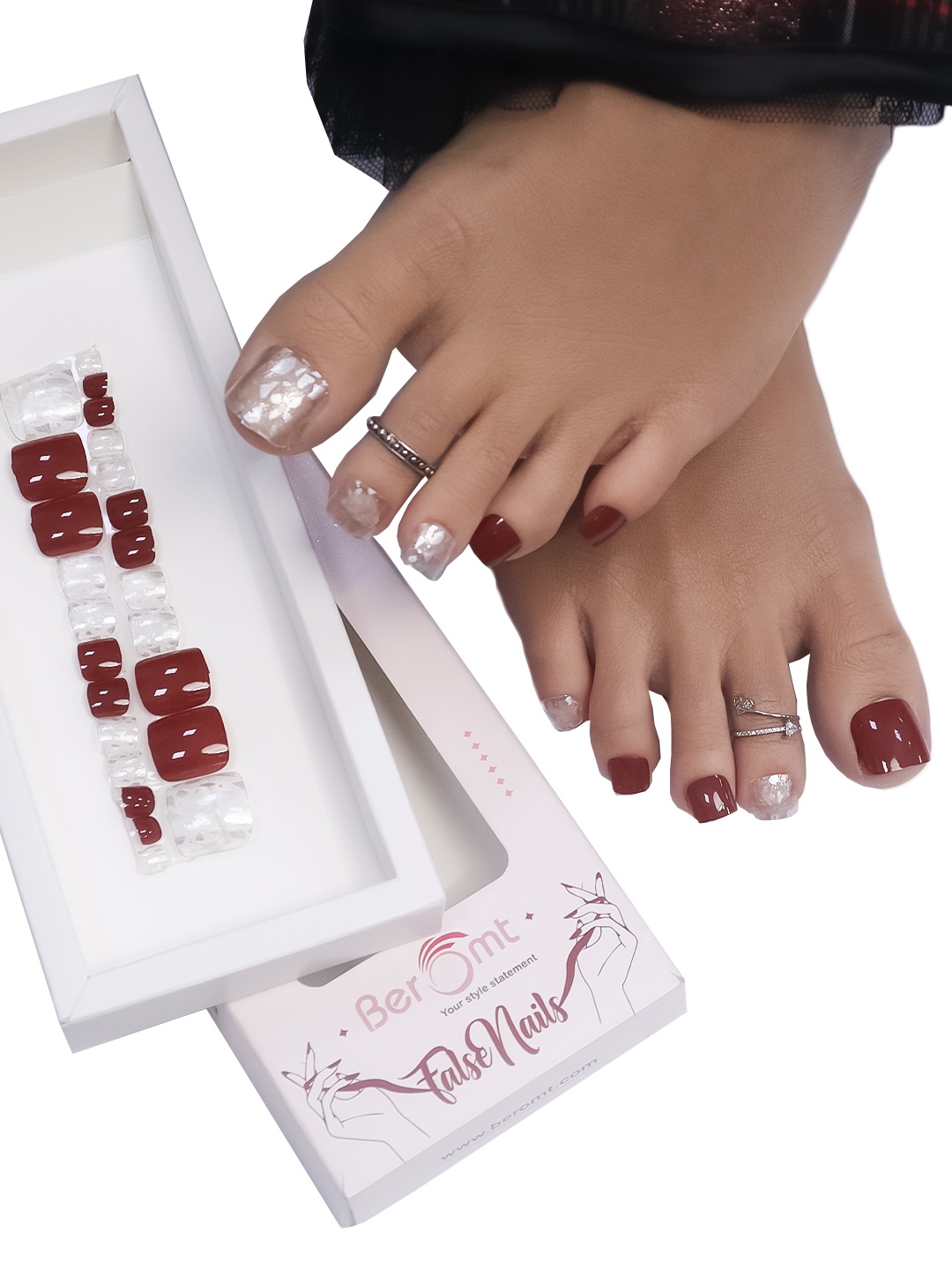 BEROMT Salon Finish Long-Lasting Reusable Press-On False Toe Nails Tips Kit - Shade 213, Maroon
BEROMT Salon Finish Long-Lasting Reusable Press-On False Toe Nails Tips Kit - Shade 213, Maroon