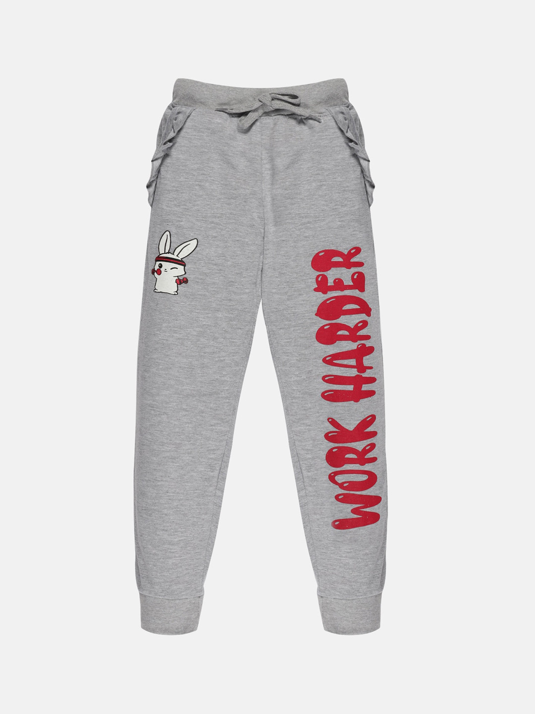 KiddoPanti Girls Grey-Melange & Red Work Harder Printed Pure Cotton Joggers
KiddoPanti Girls Grey-Melange & Red Work Harder Printed Pure Cotton Joggers
