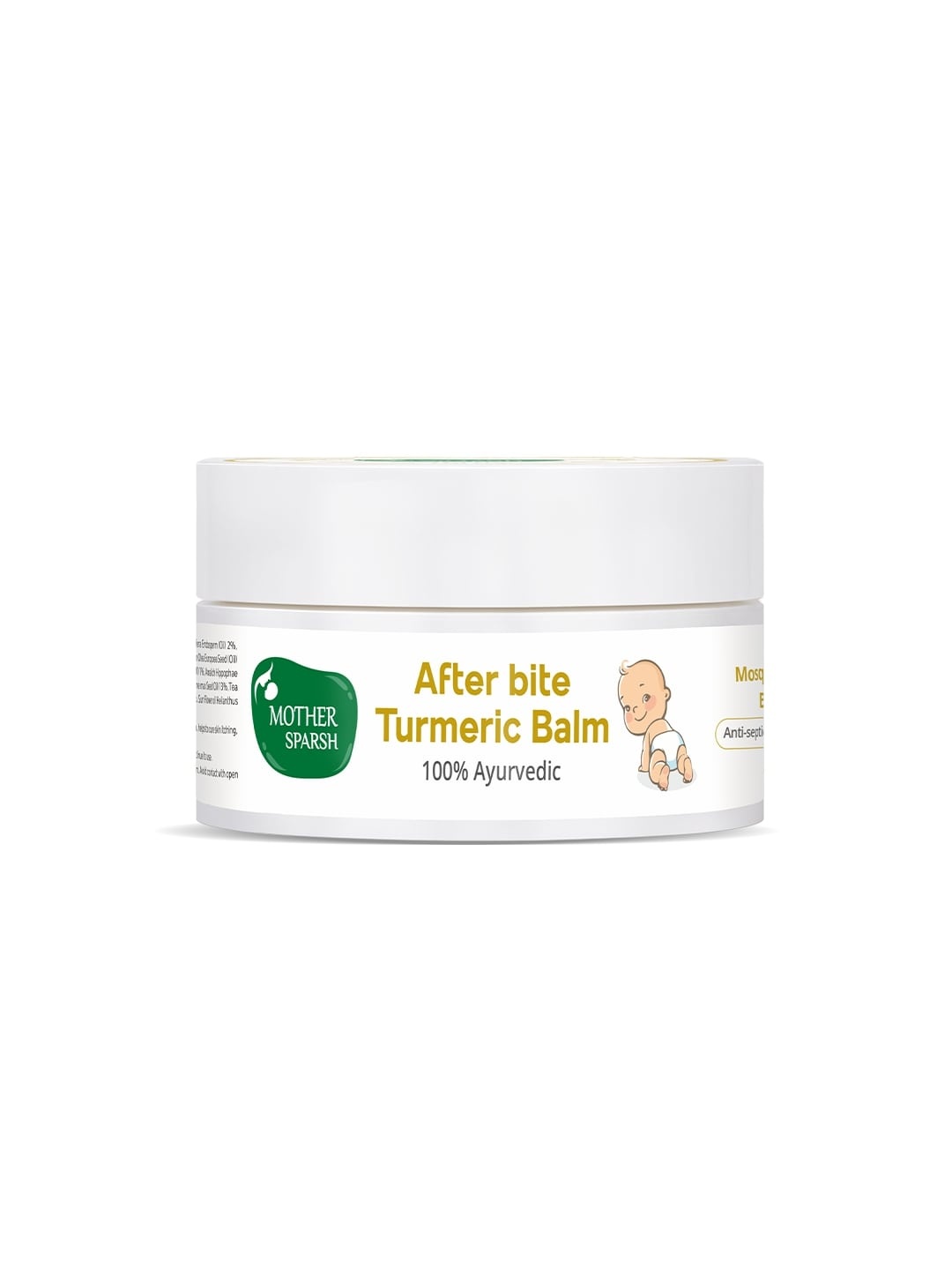 Mother Sparsh Infant 100% Ayurvedic After Bite Turmeric Balm with Mustard & Olive - 25 g, Off white
Mother Sparsh Infant 100% Ayurvedic After Bite Turmeric Balm with Mustard & Olive - 25 g, Off white