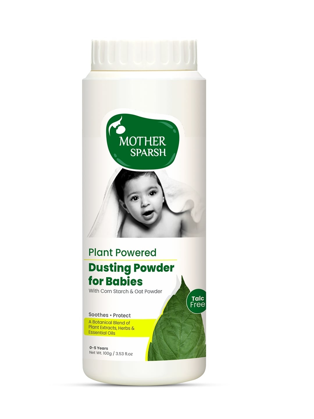 Mother Sparsh Baby Plant Powered Talc-Free Natural Dusting Powder with Corn Starch - 100 g, Green
Mother Sparsh Baby Plant Powered Talc-Free Natural Dusting Powder with Corn Starch - 100 g, Green
